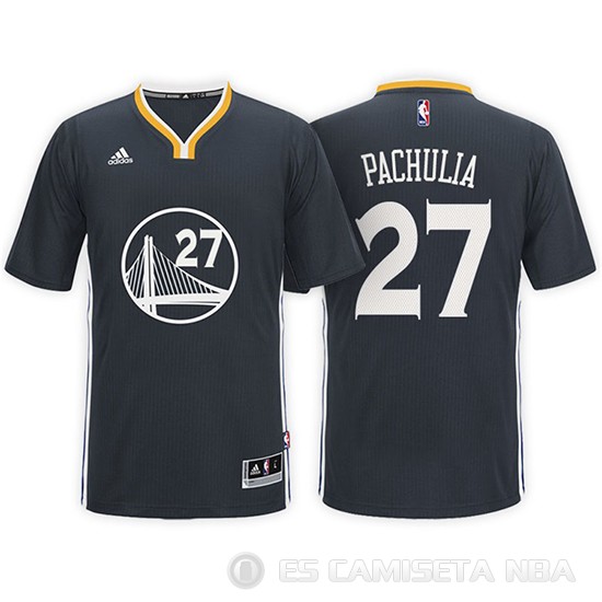 Camiseta Pachulia #27 Golden State Warriors Manga Corta Negro - Haga un click en la imagen para cerrar